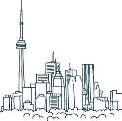 Sketch of Toronto Skyline | Toronto skyline, Skyline painting, Art toronto