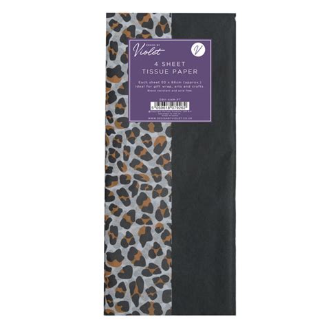 4 Sheet Tissue Paper Animal Print & Black - M DE WET PROMOTIONS