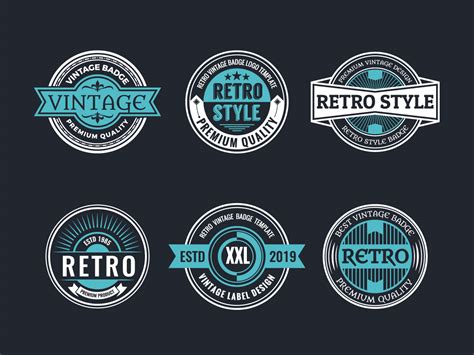 Circle Vintage and Retro Badge Design Collection 211203 Vector Art at ...