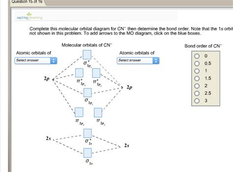 Solved: Complete This Molecular Orbital Diagram For CN– Th... | Chegg.com