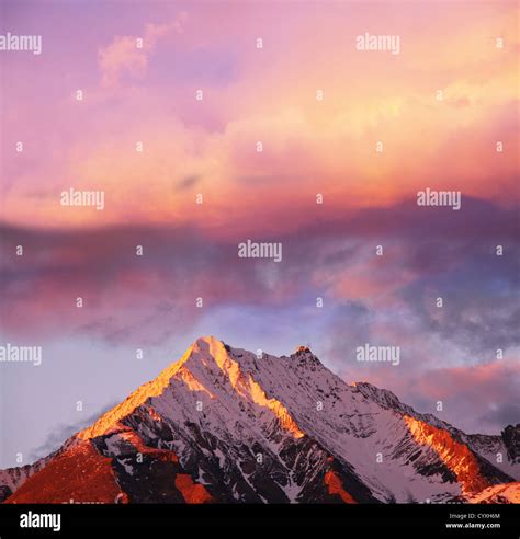 Peak on sunset Stock Photo - Alamy