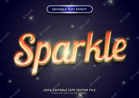 Premium Vector | Sparkle 3d text style effect editable