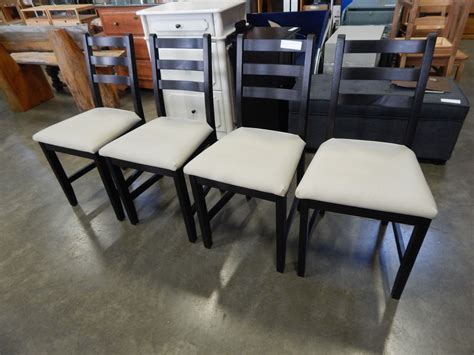 4 BLACK IKEA DINING CHAIRS W/ WHITE SEATS - Big Valley Auction