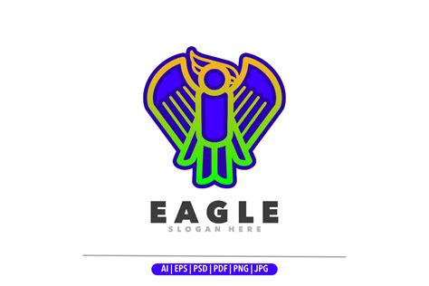 Eagle Line Art Gradient Logo Graphic by Bayuktx · Creative Fabrica