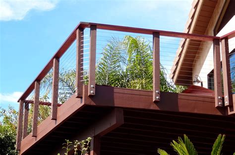 Wood Deck Railing Design | Cable railing, Wood deck railing, Deck ...