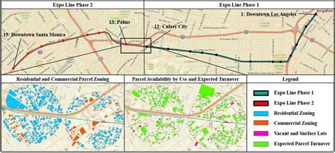 Expo Line Map and Station Land Use Analysis. Phase 1 and 2 segments are... | Download Scientific ...