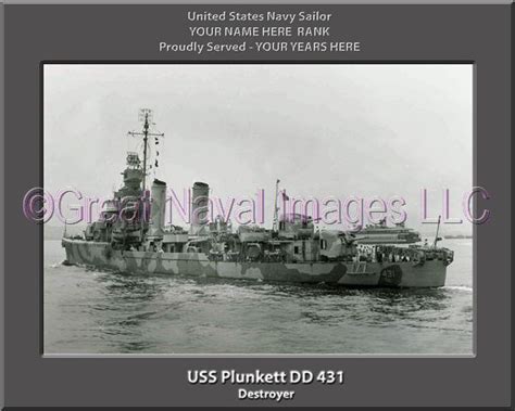 USS Plunkett DD 431 : Personalized Navy Ship Photo ⋆ Personalized US Navy Ship Prints on Canvas