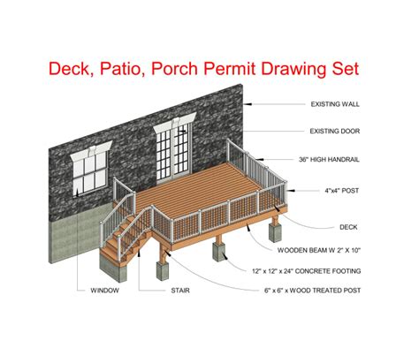 Create deck, patio, porch permit drawing set by Pickhome | Fiverr