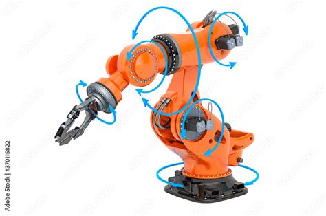 Robotic Arm with 6 axis, industrial robot. 3D rendering ilustración de ...