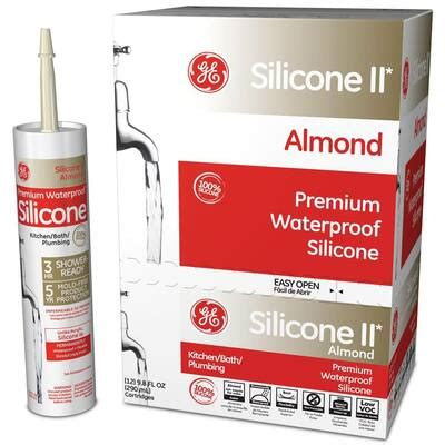 GE Silicone II 10.1-oz. Almond Kitchen and Bath Caulk (12 count)-GE5060 ...