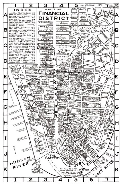 New York City Map : Financial District Map Archival New | Etsy