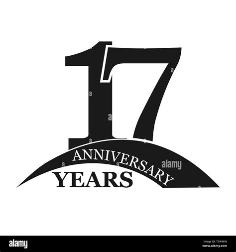 17 years anniversary, flat simple design, logo Stock Vector Image & Art - Alamy