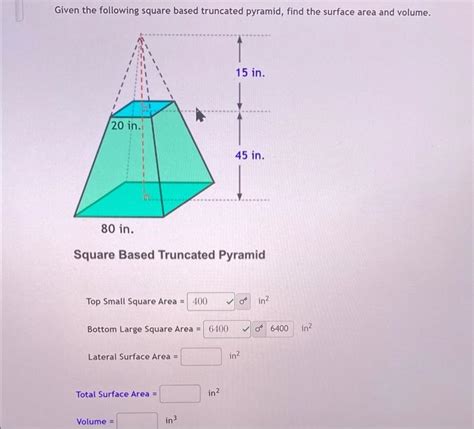 Solved Given the following square based truncated pyramid, | Chegg.com