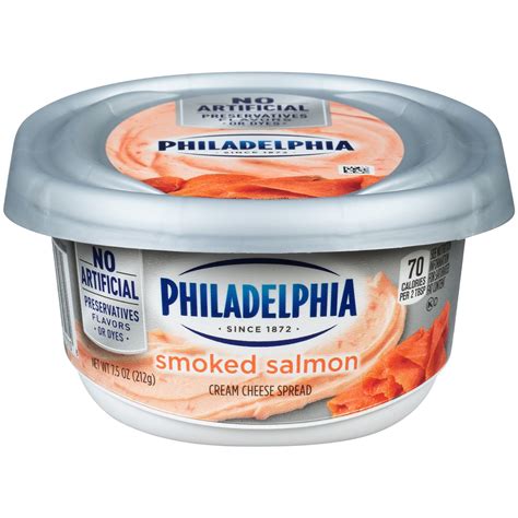 Philadelphia Smoked Salmon Cream Cheese Spread, 7.5 oz. Tub Cream ...