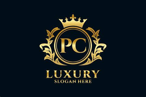 Initial PC Letter Royal Luxury Logo template in vector art for ...