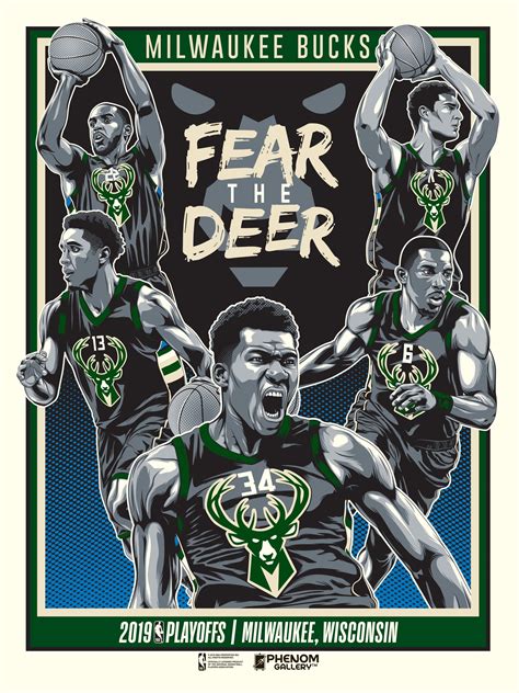 Milwaukee Bucks 2019 NBA Playoffs Serigraph (Printer Proof) – Phenom ...