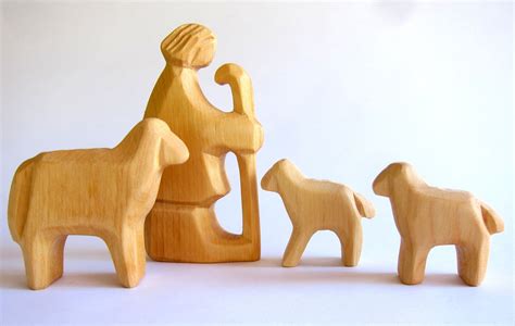 Carved Nativity Figurines Wooden Crib Nativity Set - Etsy