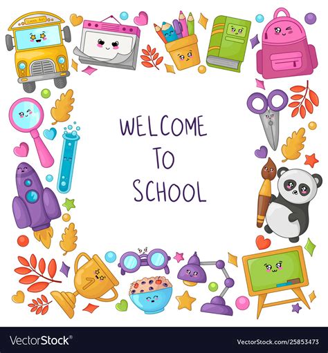 Back to school kawaii Royalty Free Vector Image