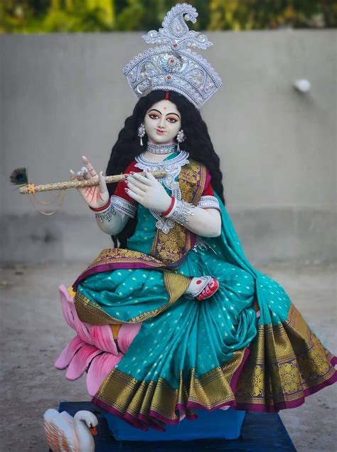 Saraswati Puja 2024 in 2024 | Hindu art, Goddess artwork, Clay sculpture