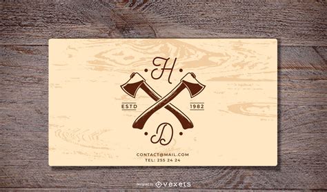 Wooden Background Business Card Template Vector Download