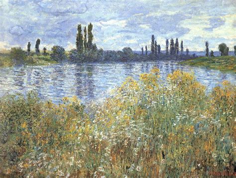 The Banks of the Seine near Vétheuil by Claude Monet | Monet oil paintings, Landscape paintings ...