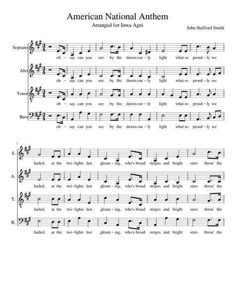 Usa National Anthem Lyrics Printable