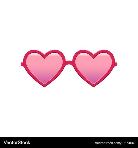 Cute heart-shaped sunglasses with pink tinted Vector Image