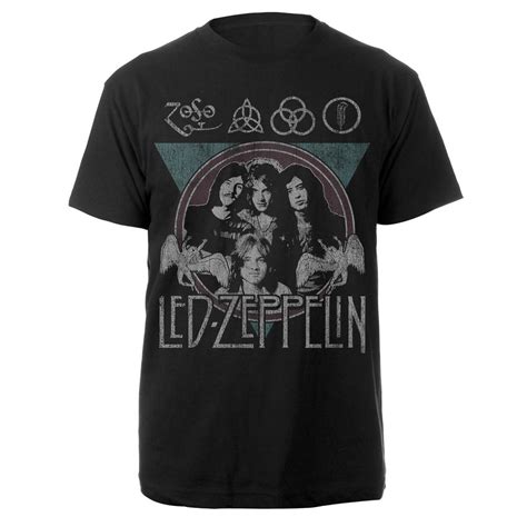 Led Zeppelin Vintage Band Photo Black T-Shirt