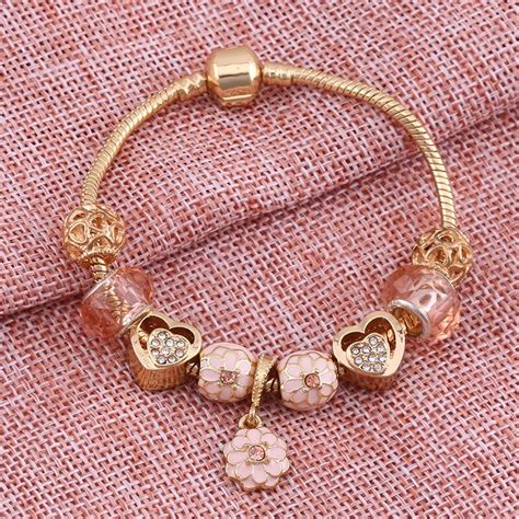 Rose Gold Charm Bracelet – Pandora Bracelet Rose Gold New Famous Brand Jewelry Women Charm ...