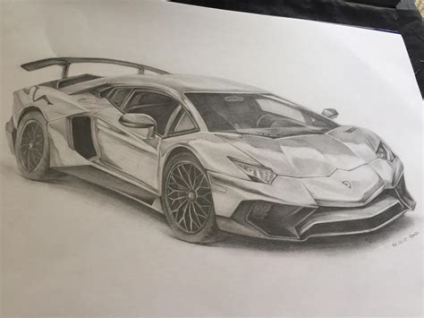 Pencil drawing of a lamborghini aventador (i.redd.it) submitted by Yumin_draws to /r/drawing 1 ...