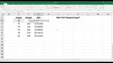 How to Calculate Body Mass Index (BMI) in Excel. [HD] - YouTube