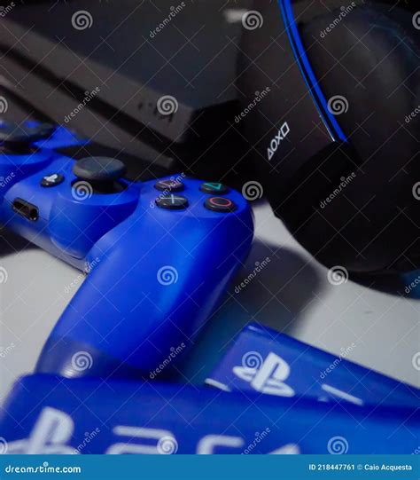 Sony Black Playstation 4 Pro Game Console with Blue Wireless Controller and Gaming Headset ...