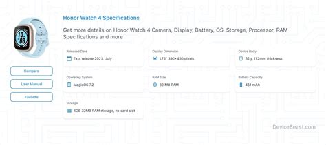 Honor Watch 4 Specifications | DeviceBeast.com