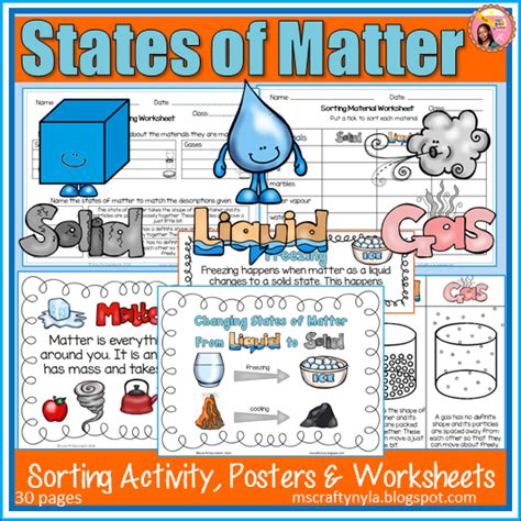 States Of Matter Worksheets | Nyla's Crafty Teaching