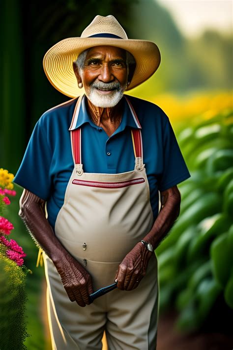 Lexica - Smiling elderly Mexican gardener