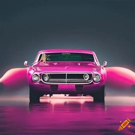 Pink muscle car