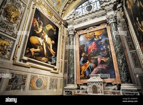 Italy, Rome, church of Santa Maria del Popolo, Cappella Cerasi, Caravaggio “Crocifissione di ...