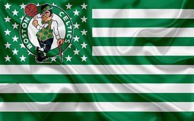 Download wallpapers Boston Celtics, American basketball club, American creative flag, green ...