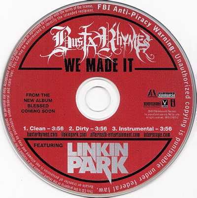 Busta Rhymes feat. Linkin Park - We Made It (CD, promo) | Lambgoat Shop