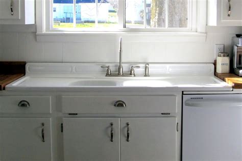 Vintage Double Bowl Kitchen Sink With Drainboard | Besto Blog