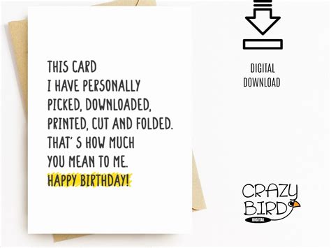 Funny Birthday Card for Friend Printable-downloadable Birthday - Etsy ...