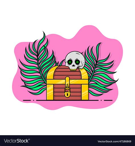 Pirate treasure chest Royalty Free Vector Image