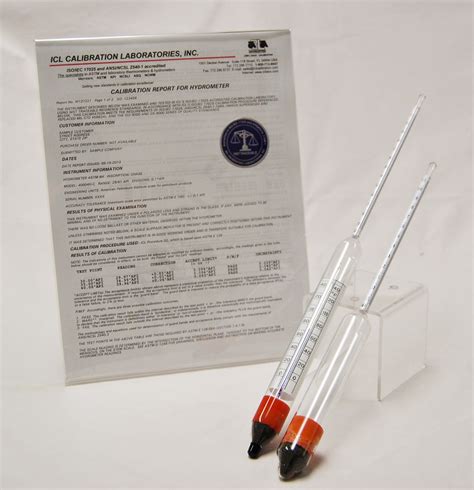 Specific Gravity Hydrometers | ICL Calibration