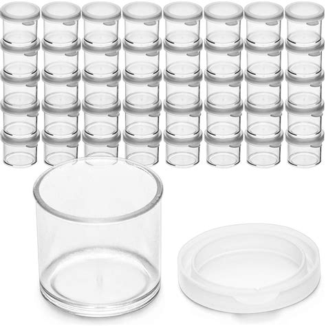 DecorRack 40 Plastic Mini Containers with Lids, 0.5oz, Craft Storage ...