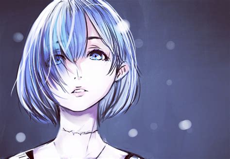 anime, anime girls, blue hair, blue eyes, 2D HD Wallpaper