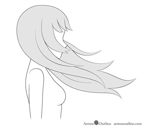 How to Draw Anime Hair Blowing in the Wind - AnimeOutline | How to draw ...