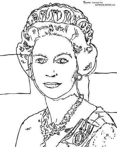 Queen Elizabeth By Andy Warhol coloring page | Free Printable Coloring Pages | Queen drawing ...