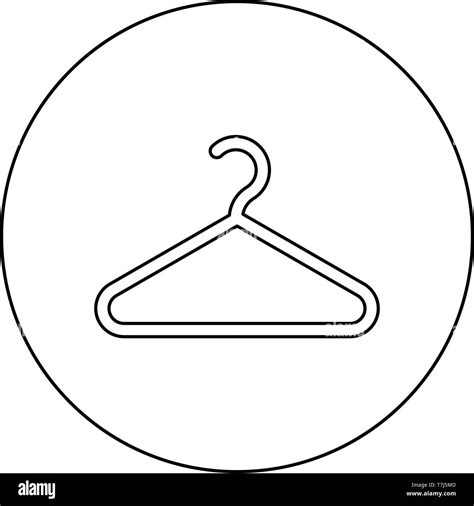 Hanger Clothes hanger icon in circle round outline black color vector ...