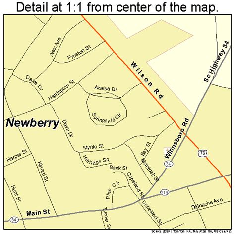 Newberry South Carolina Street Map 4549570