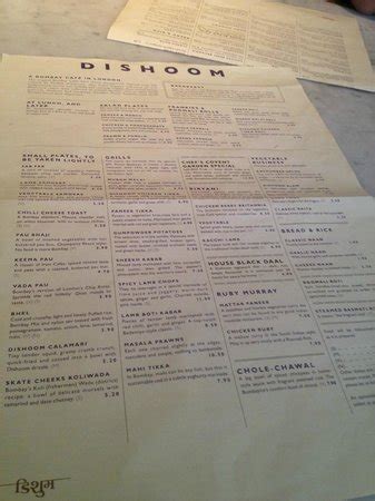 Dishoom Menu - Picture of Dishoom Covent Garden, London - Tripadvisor